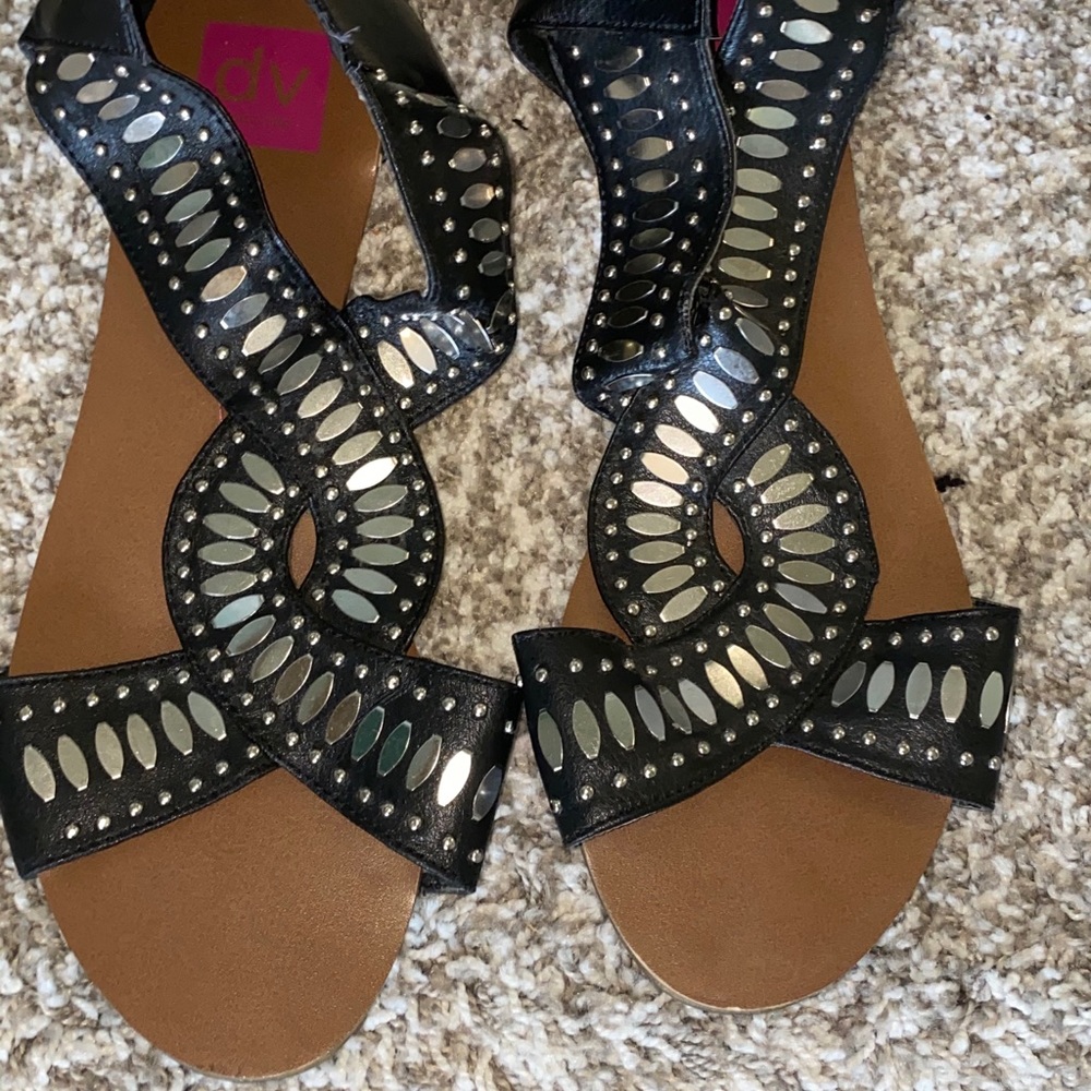 Dolce Vita Black & Silver Sandals size 10